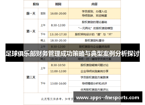 足球俱乐部财务管理成功策略与典型案例分析探讨 足球俱乐部财务管理成功策略与典型案例分析探讨